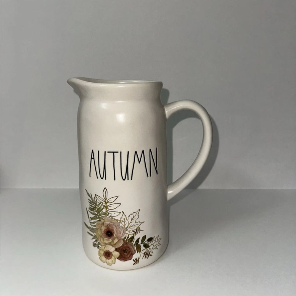 Rae Dunn Autumn Pitcher  Gold Leaves & Flowers, Fall colors coffee bar New!